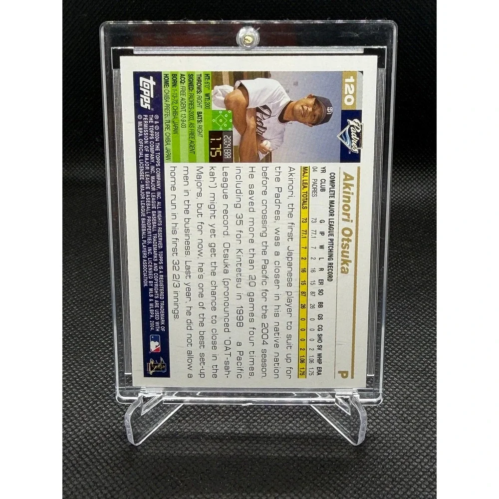 Akinori Otsuka 2005 Topps San Diego Padres Signed Autograph Card 120 Blue Auto